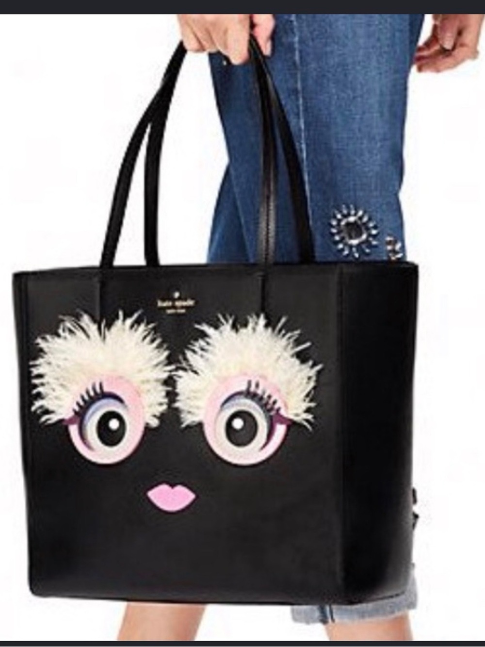 Kate Spade New York Imagination Monster Hallie tote w/Pink glitter card holder